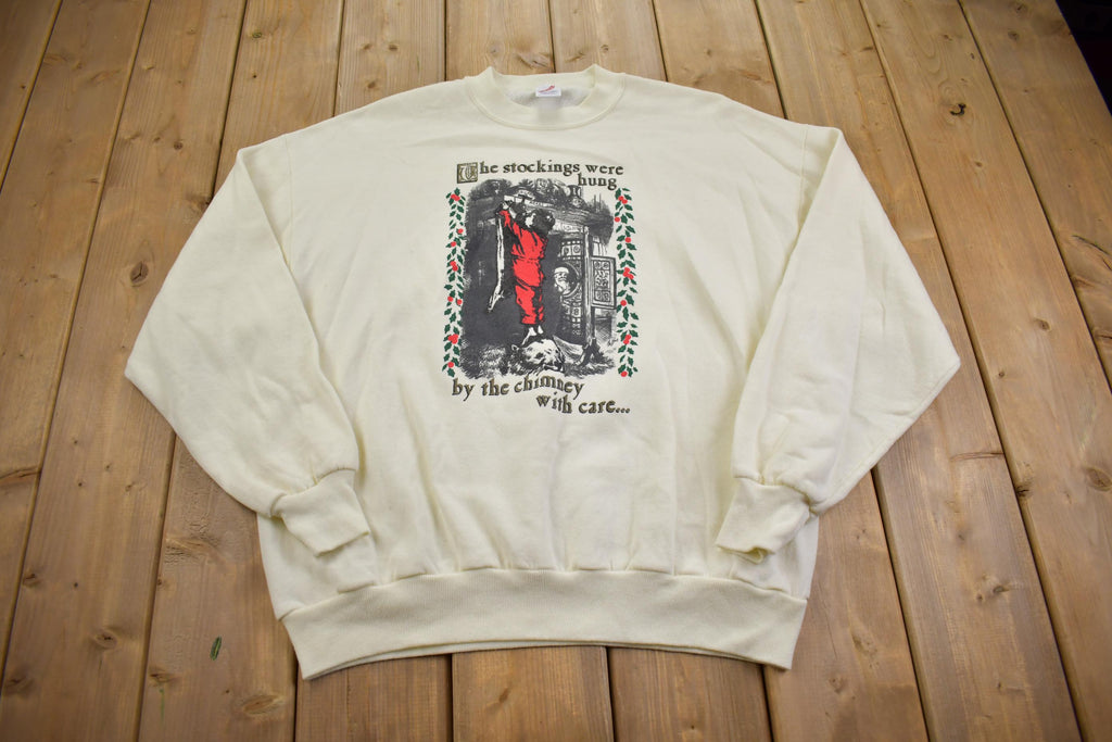 Vintage 1990s Cute Christmas Crewneck Sweater Made In USA - XL