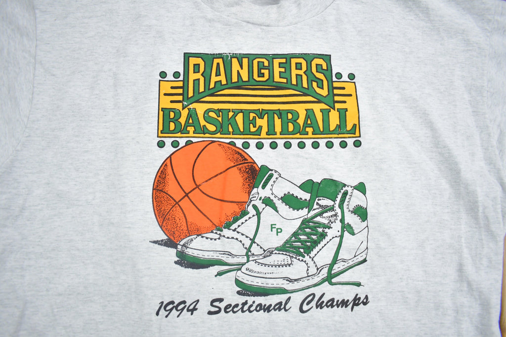 Vintage 1994 Rangers Basketball Sectional Champs Graphic T Shirt