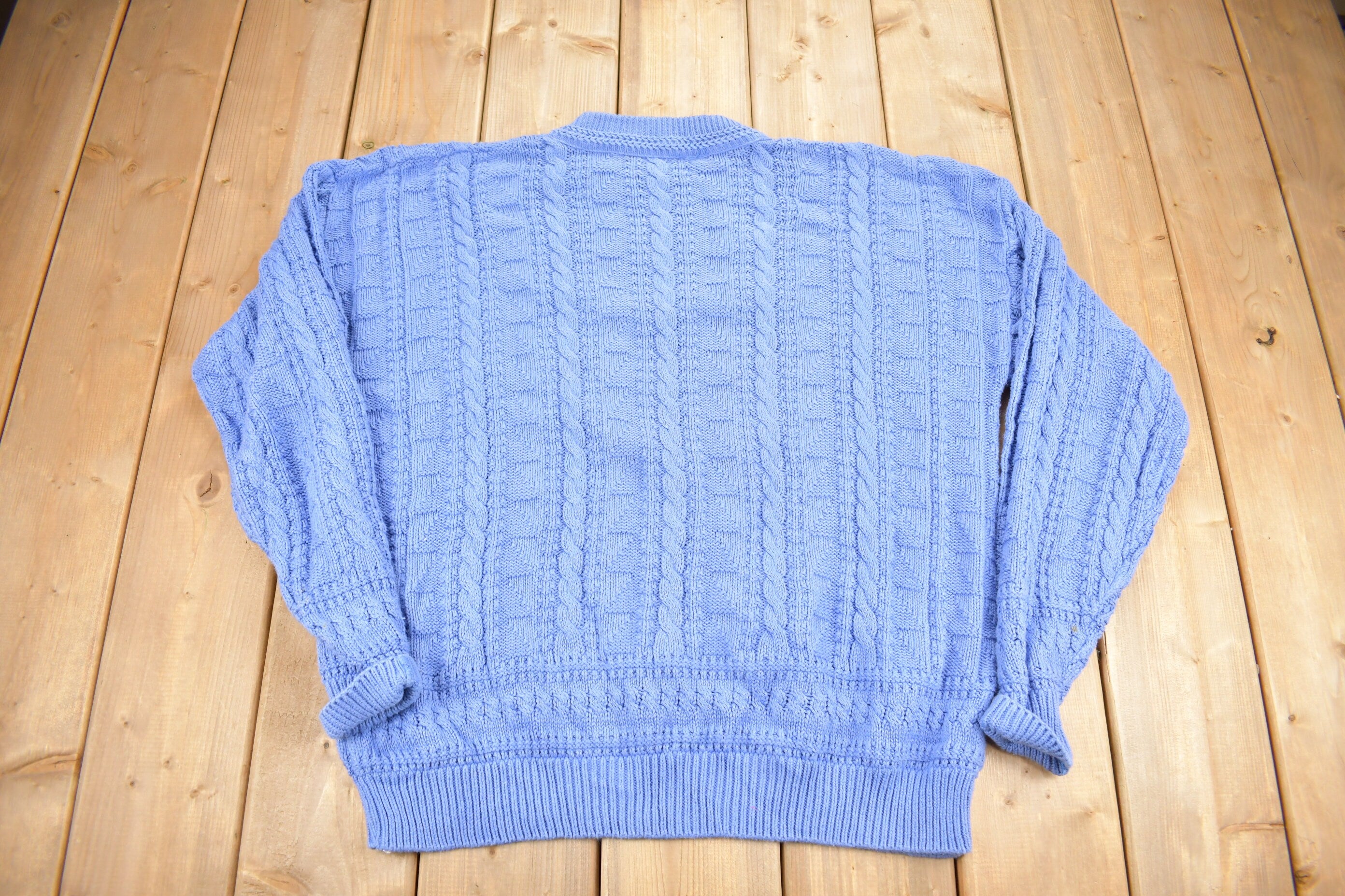Vintage 1990s Pendleton Country Traditionals 100% Wool Cable Knit Crewneck Sweater