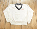 Vintage 1990s McBriar Knit Crewneck Embroidered V-Neck Sweater Made In USA