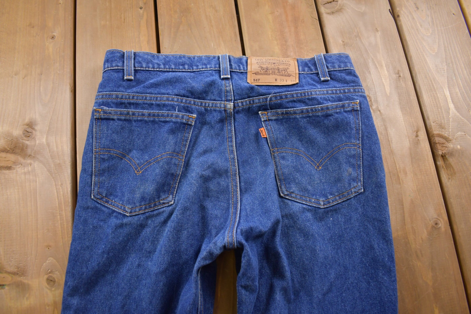 True Vintage 1970s Levi's Orange Tab Jeans Size 32 x 28