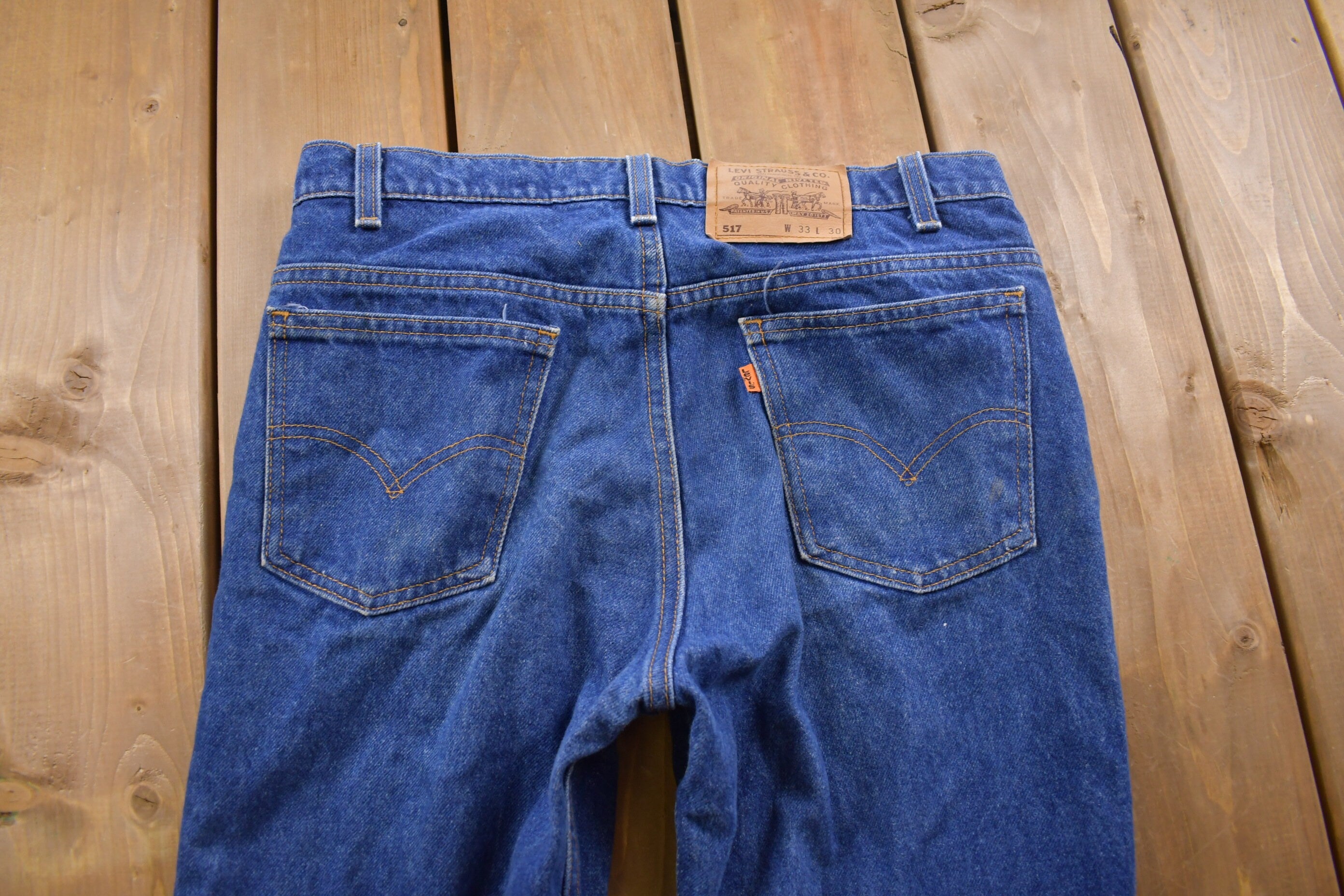 True Vintage 1970s Levi's Orange Tab Jeans Size 32 x 28