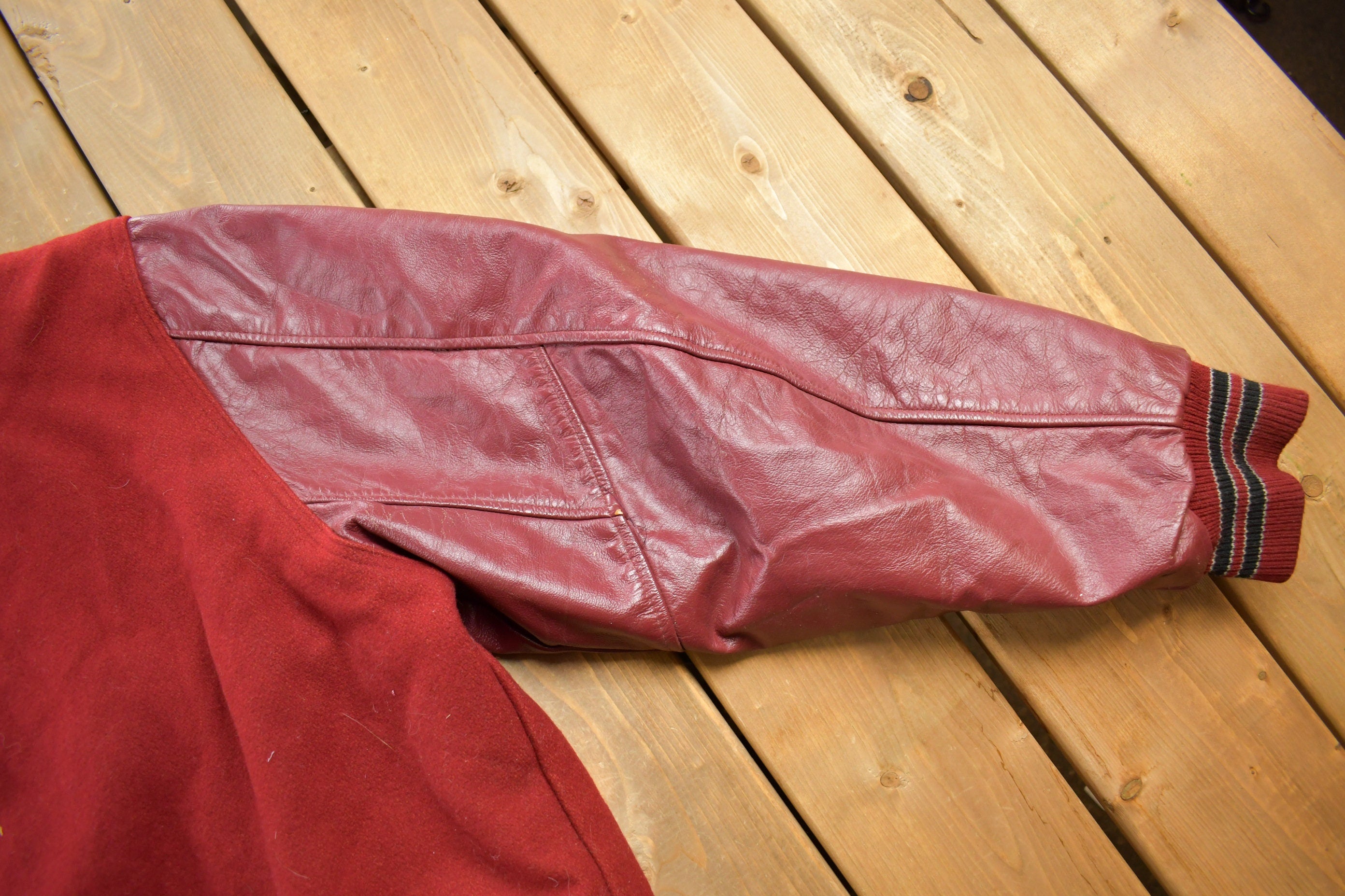 Vintage 1980s City Honors Leather Varsity Jacket