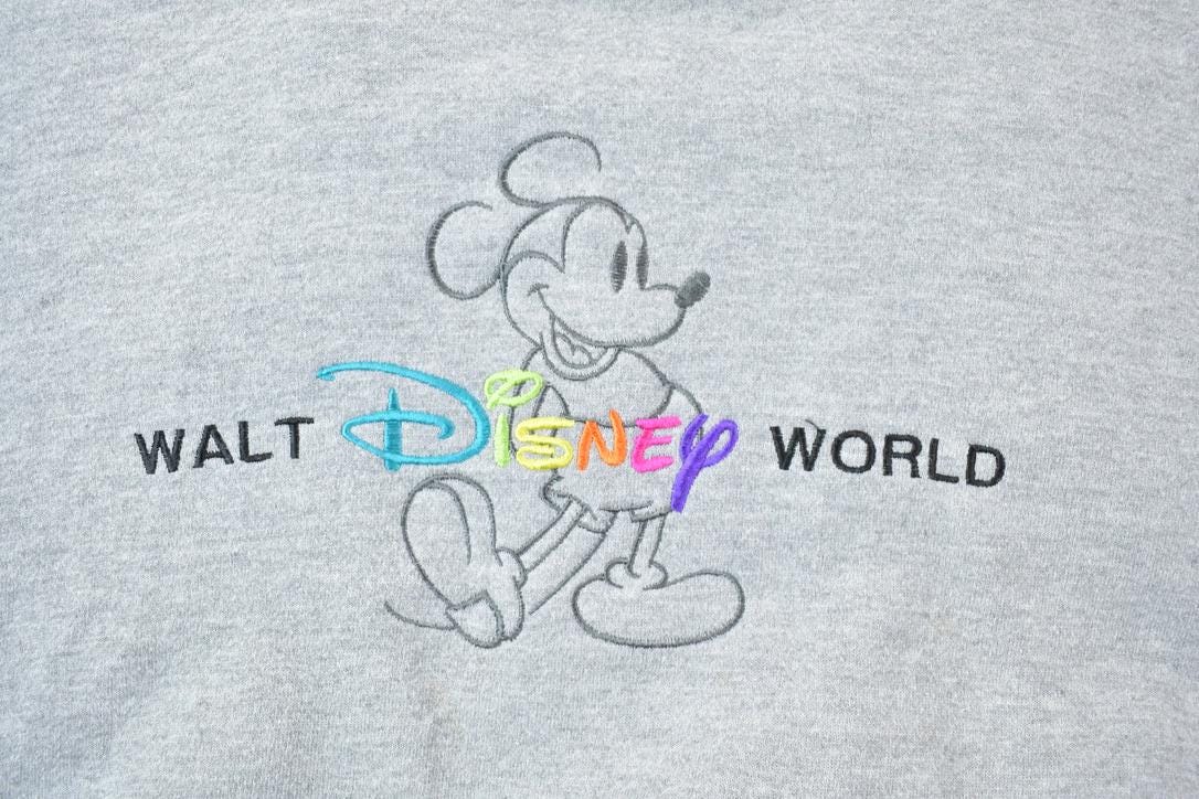 Vintage 1990s Mickey Mouse Walt Disney World Crewneck / Vintage Sweatshirt / Vintage Disney / Mickey / Embroidered / Made In USA