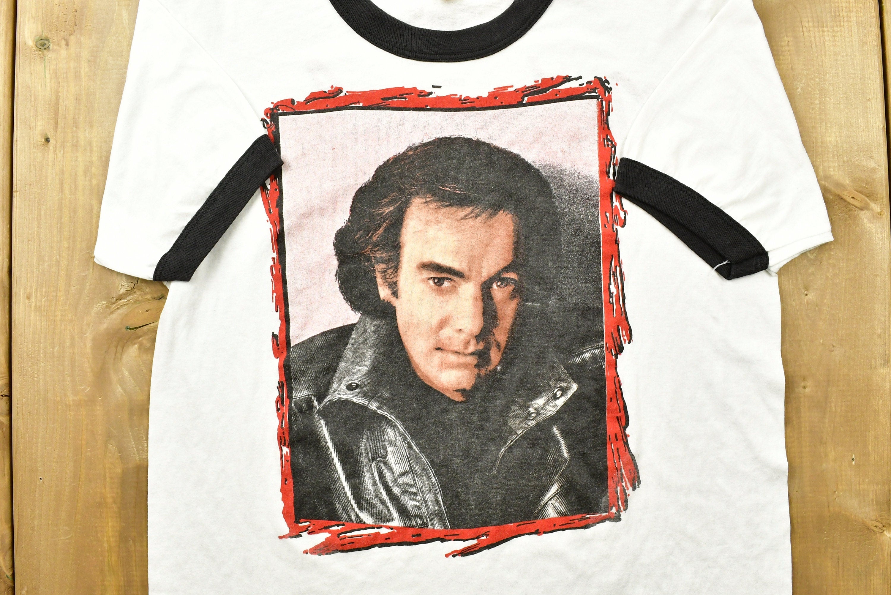 Vintage 90's Neil Diamond On Tour Ringer T-shirt