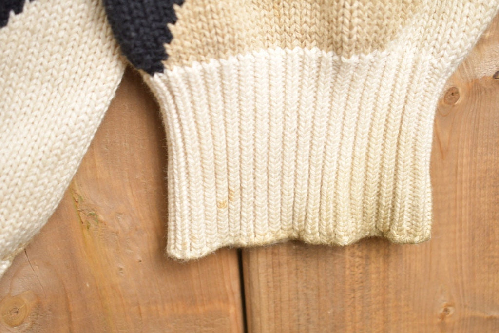 Vintage 1990s Croft And Barrow Knitted Argyle Crewneck Sweater
