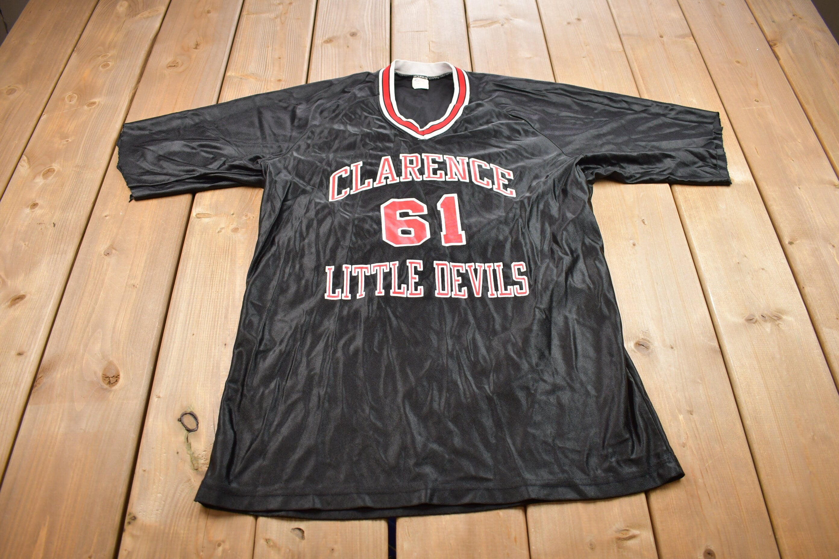 Vintage 1980s Champion Clarence Little Devils Jersey T Shirt