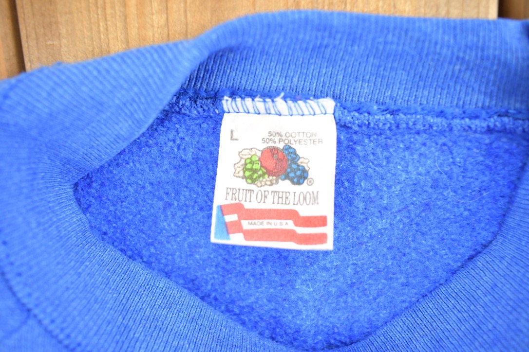 Vintage 1990s Blue Sisu Graphic Crewneck Sweatshirt