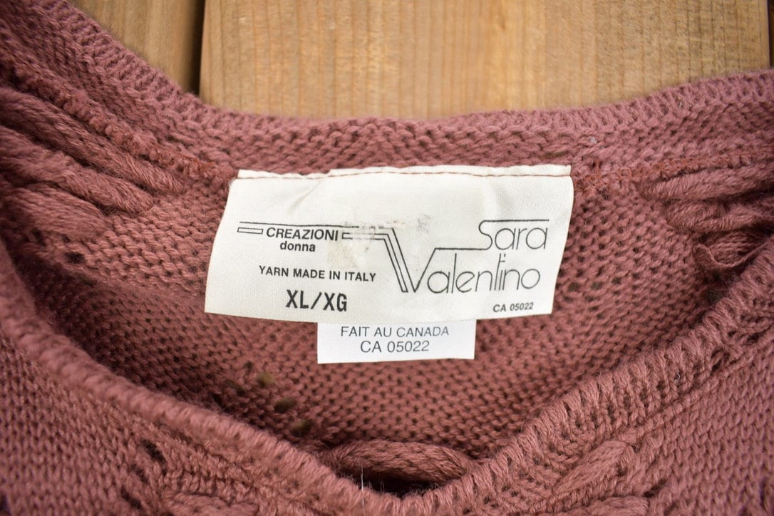 Vintage 1980s Sara Valentino 3D Knitted Crewneck Sweater /
