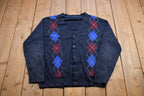 Vintage 1990s Arnold Palmer Argyle Cardigan Sweater
