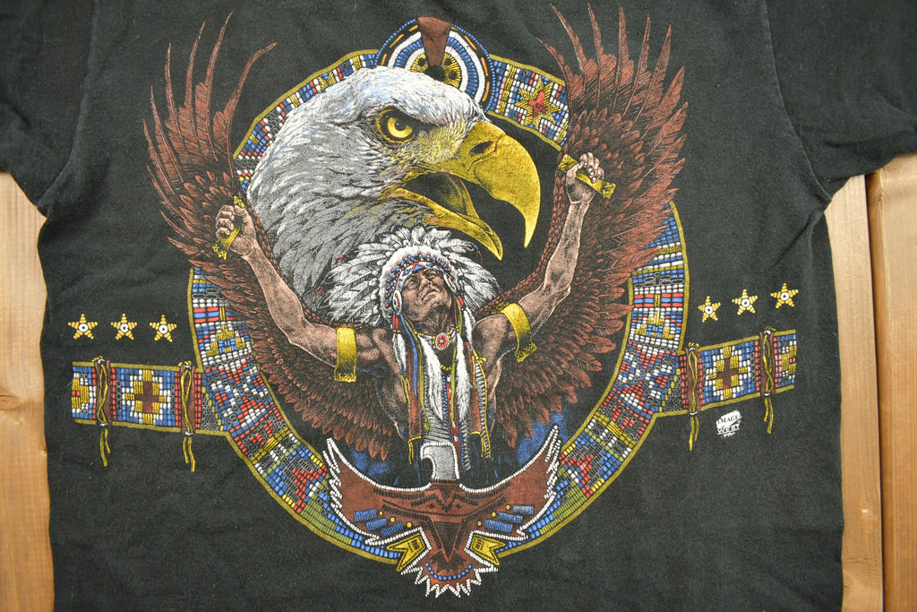 Vintage 1990s Native American Eagle Graphic T Shirt