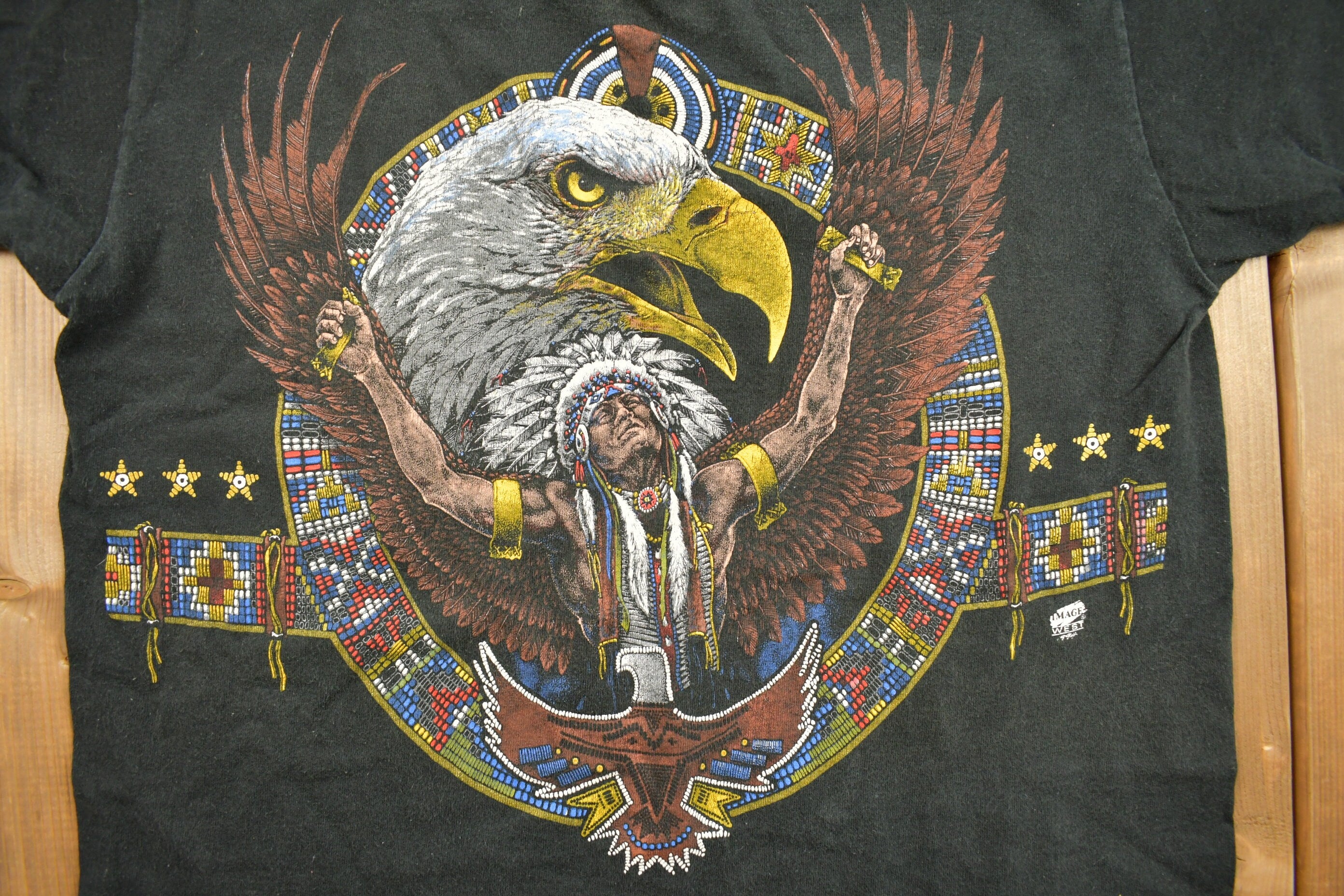 Vintage 1990s Native American Eagle Graphic T Shirt