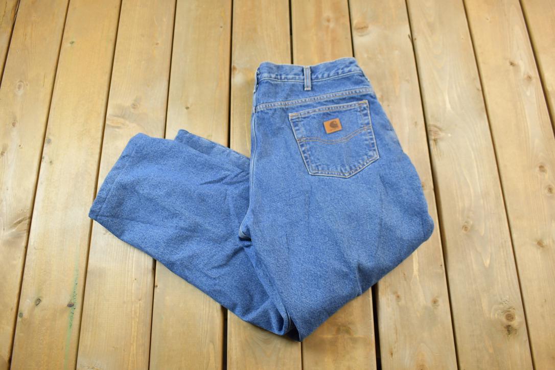 Vintage 1990s Carhartt Denim Fleece Lined Jeans Size 38 x 30