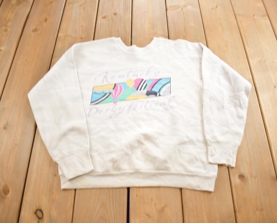 Vintage 1990s Kentucky Derby Festival Souvenir Travel Crewneck Sweatshirt Made In USA