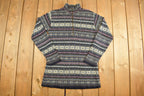 Vintage Hechter Jeans Quarter Zip Up Knitted Sweater