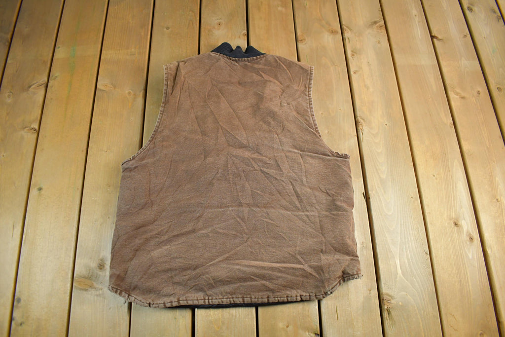 Vintage 1990s Distressed Carhartt Quilt Lined Jacket Vest Mens Large