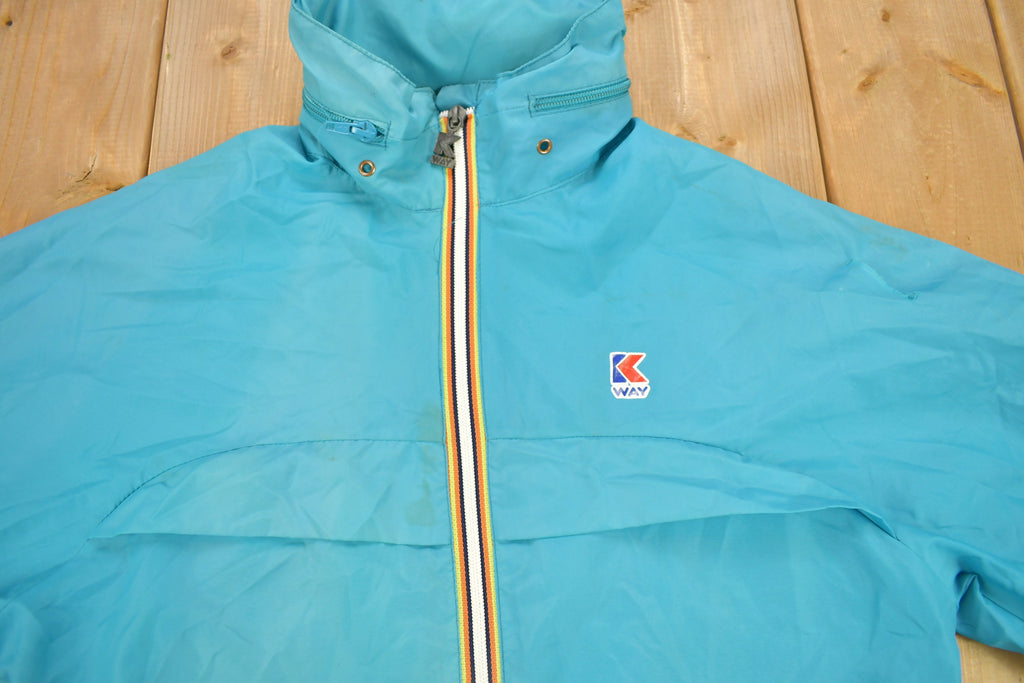 Vintage 1980s K Way Blank Windbreaker Jacket