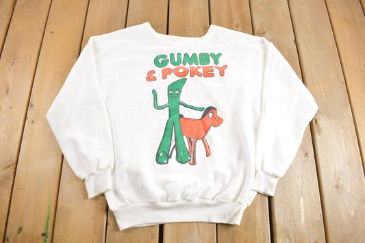 Vintage 1980s Gumby & Pokey GraphicCrewneck Sweatshirt / 90s Crewneck / Made In Canada / Raglan