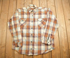 Vintage 1990s Melton Plaid Button Up Shirt