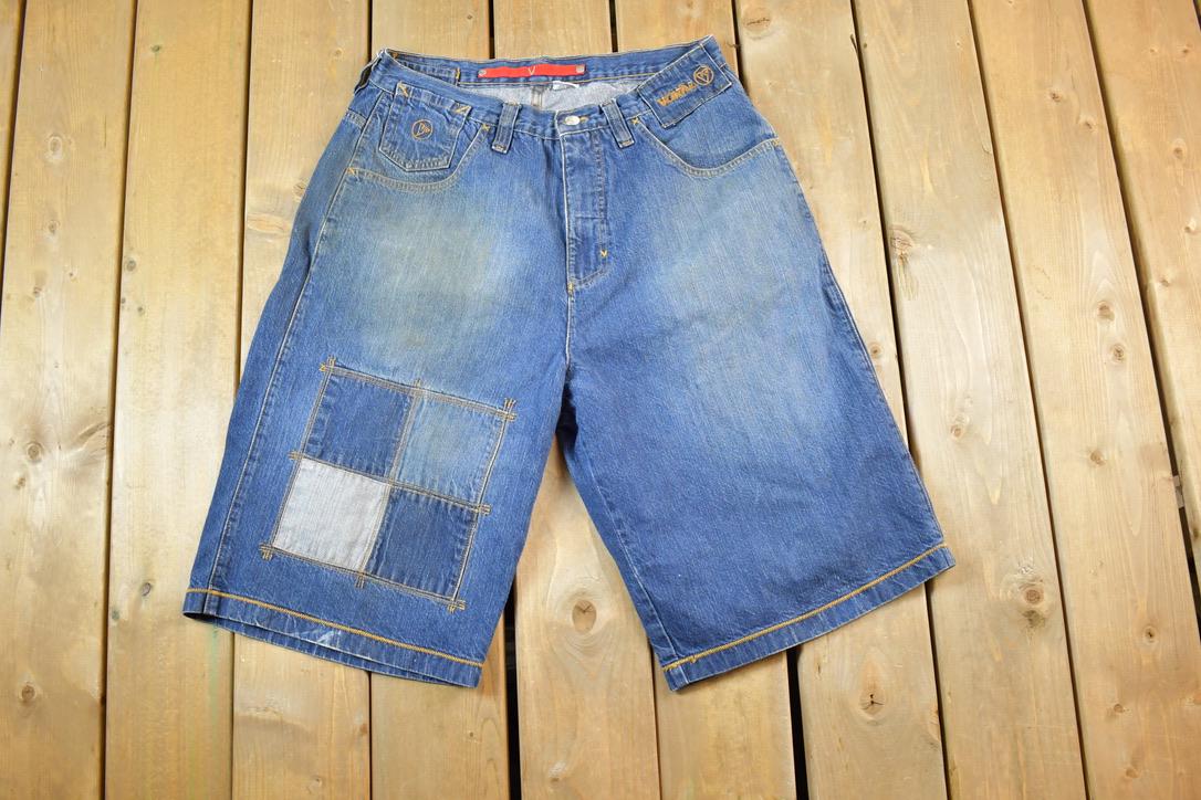 Vintage 1990s Vokal Hip Hop Baggy Denim Jean Shorts Size 34 x 11