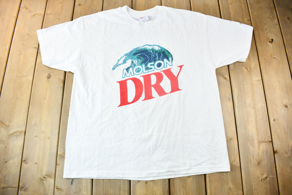Vintage 1997 Molson Dry Universite Laval Graphic T-Shirt