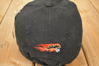 Vintage 1990s Deadstock Fire Motorcycle Man Hot Leathers Embroidered Strapback Hat