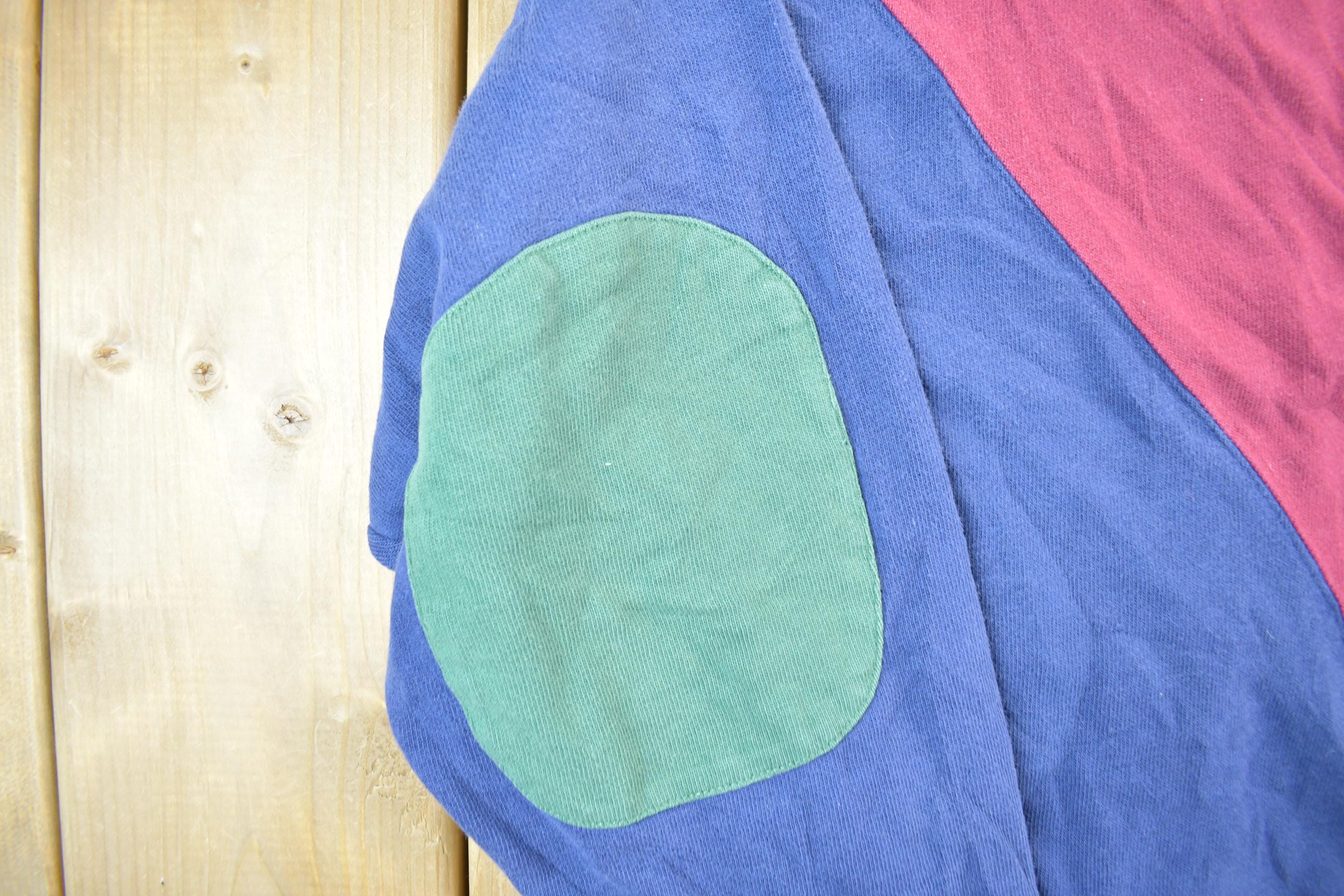 Vintage 1990s St Johns Bay Colour Block Rugby Style Quarter Button Up Shirt