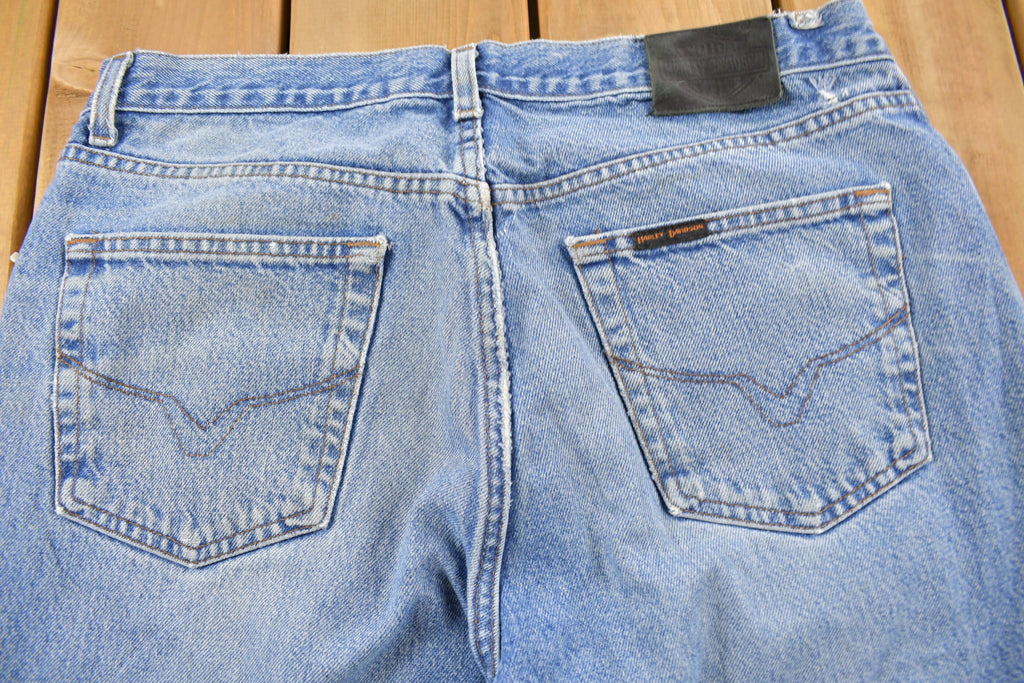 Vintage 1990s Harley Davidson Light Wash Denim Jeans Size 36 x 28