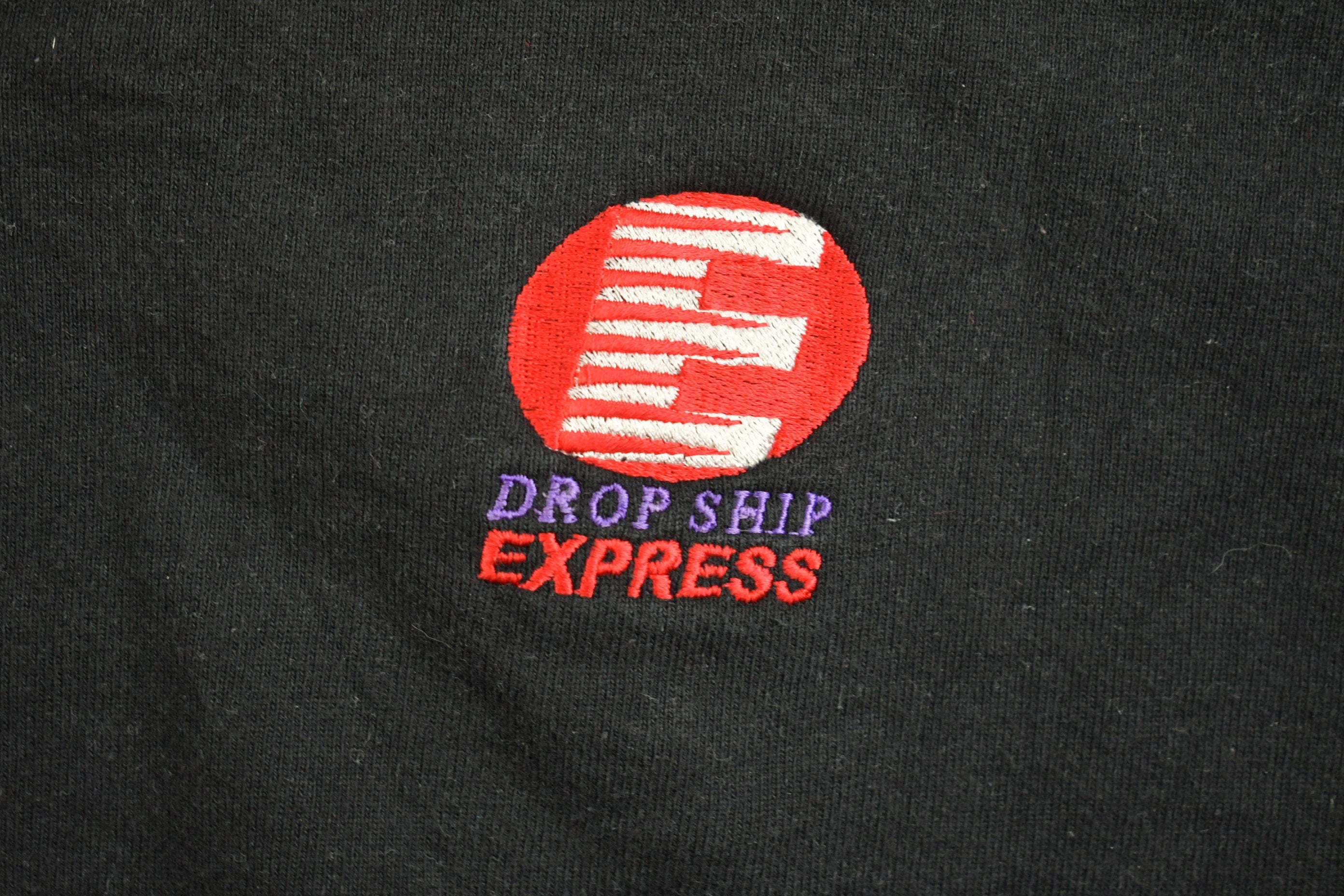 Vintage 1990s Drop Ship Express Embroidered Crewneck Sweatshirt  90s Crewneck  Essential  Streetwear  90s Blank  Black Sweatshirt