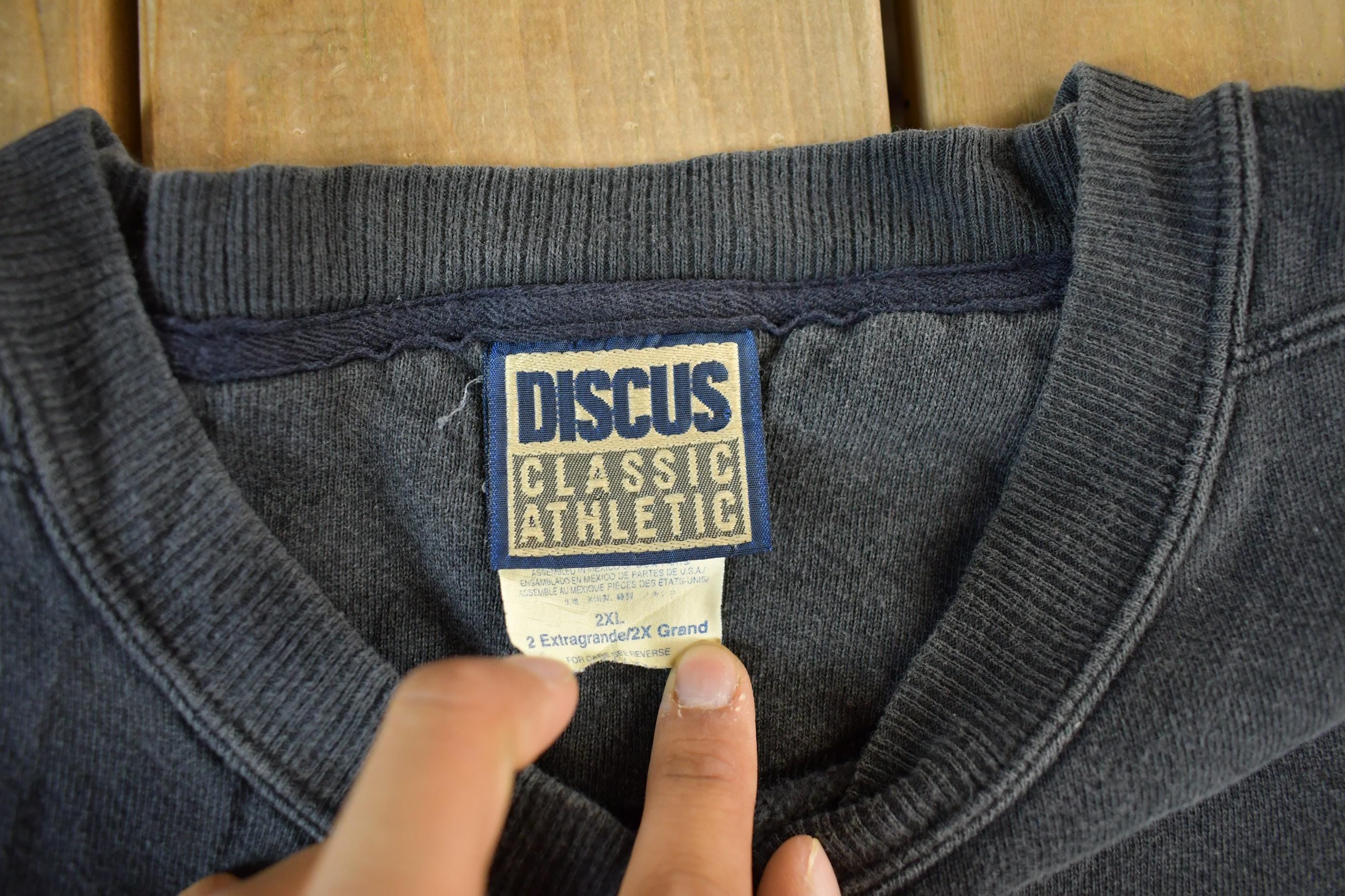 Vintage 1990s Discus Athletic Sun Faded Blank Crewneck Sweatshirt Men's 2XL
