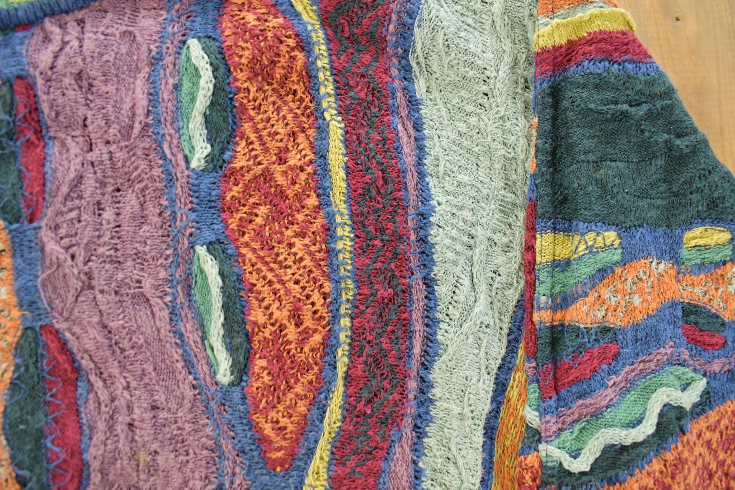 Vintage 1990s Coogi Classic 3D Knit Abstract Crewneck Sweater Men's Large