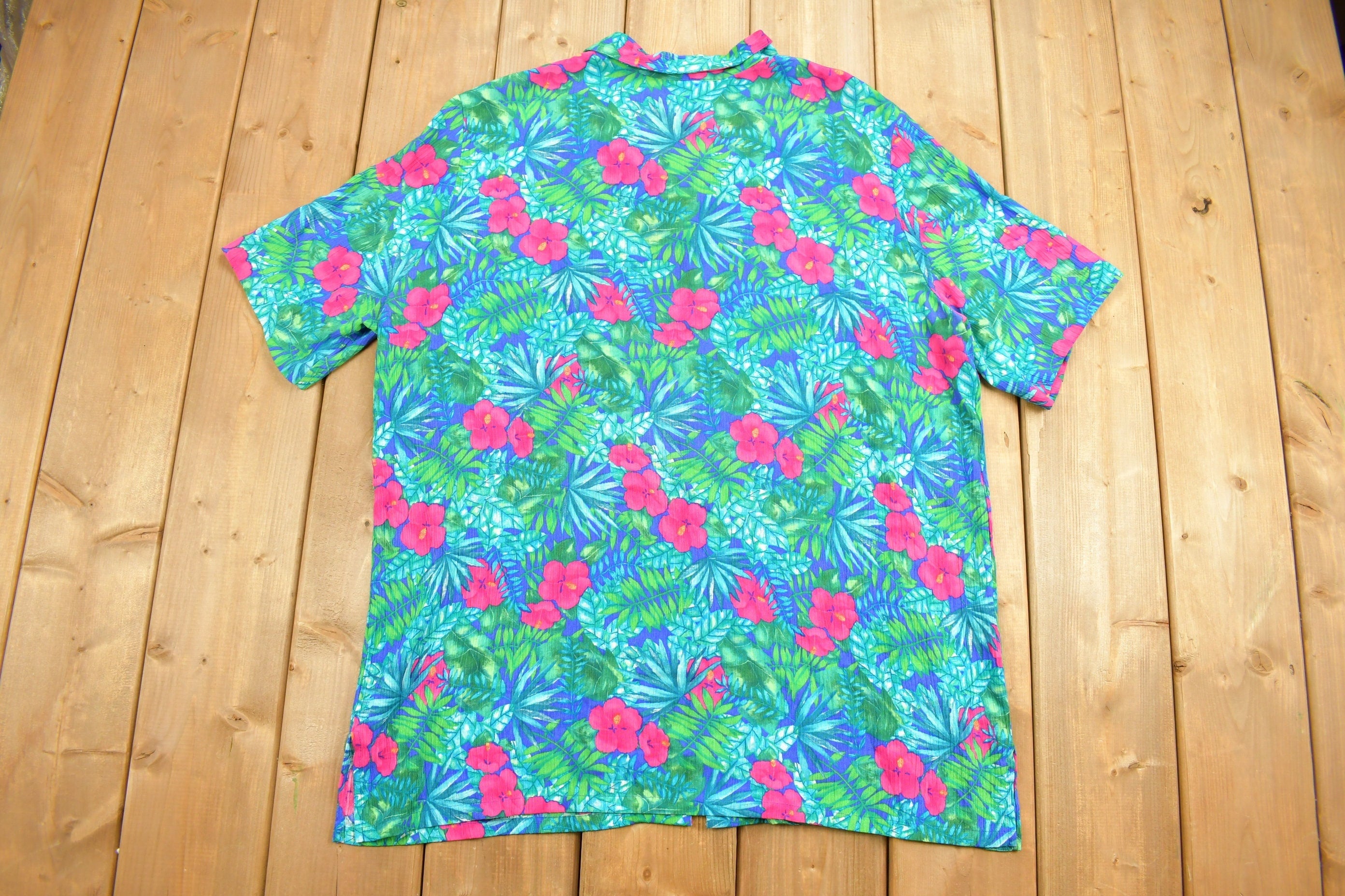Vintage 1980s Floral Button Up Shirt