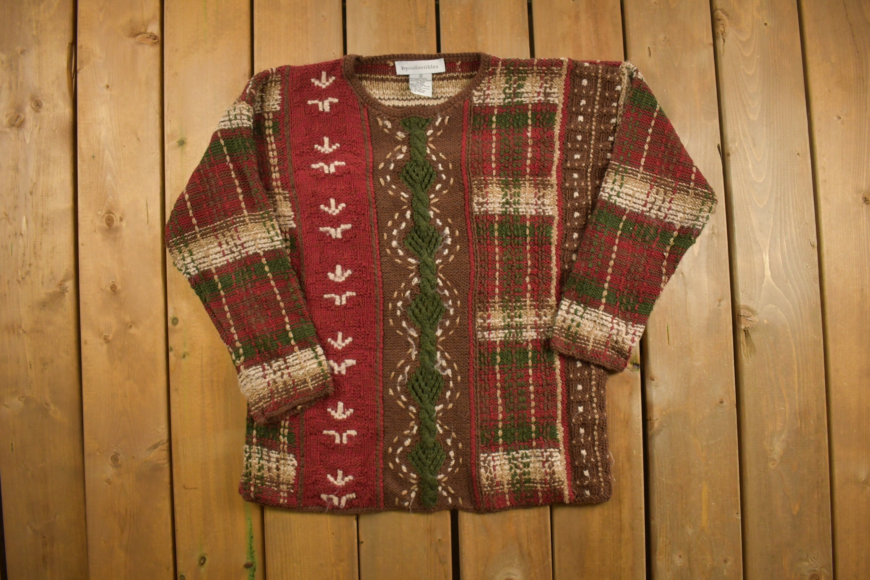 Vintage 1990s Ivy Collectibles Knitted Crewneck Sweater