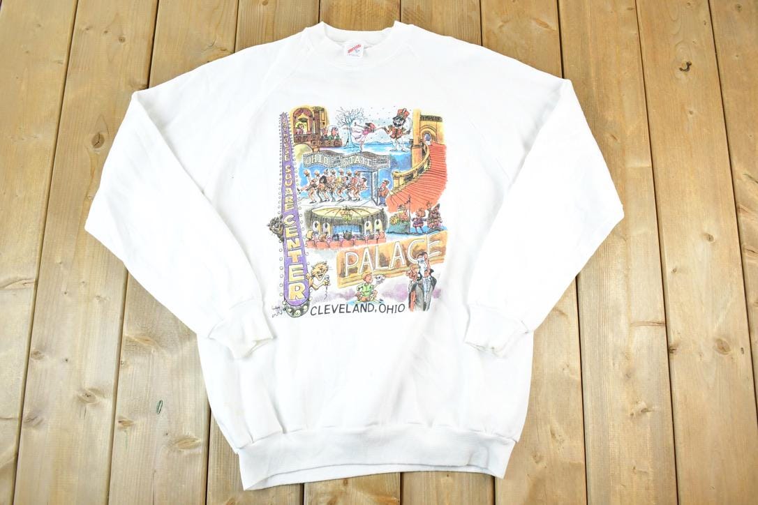 Vintage 1980s Cleveland Ohio City Highlights Crewneck Sweatshirt Mens XL