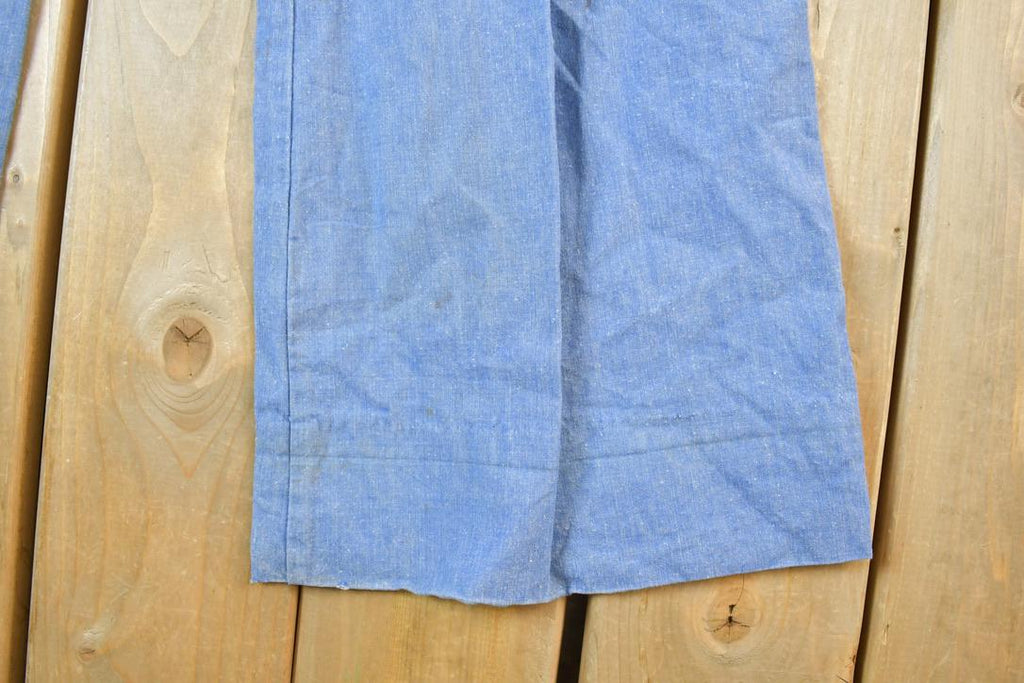 Vintage 1960s Bell Bottom Denim Jeans Size 24 x 34 Made In USA