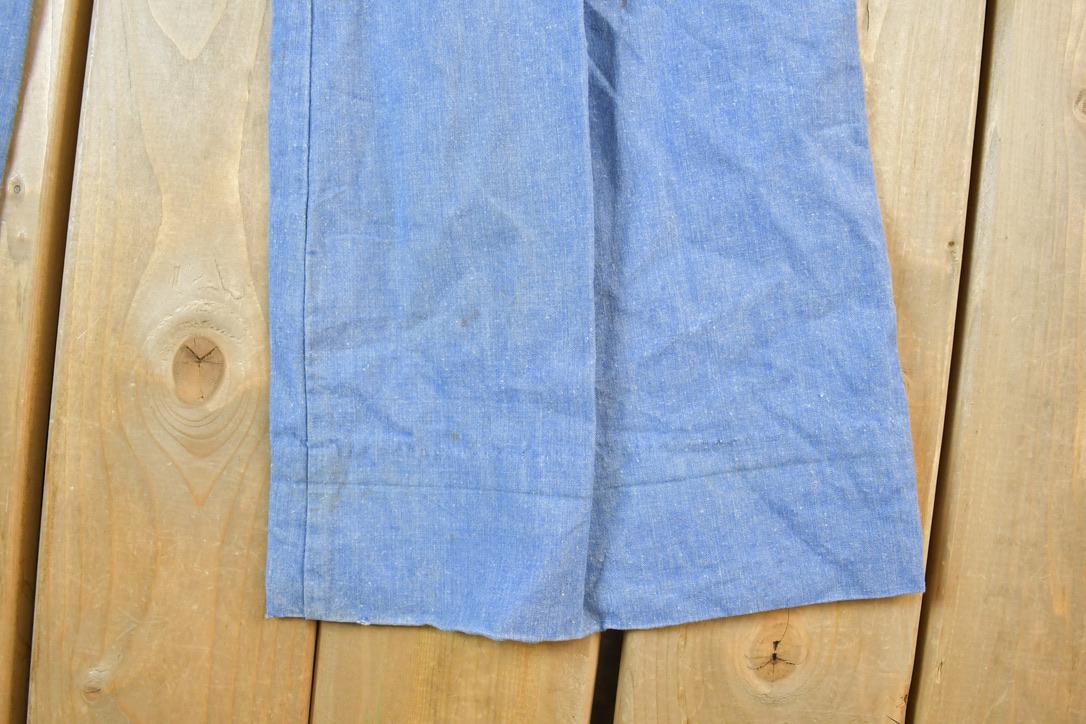 Vintage 1960s Bell Bottom Denim Jeans Size 24 x 34 Made In USA