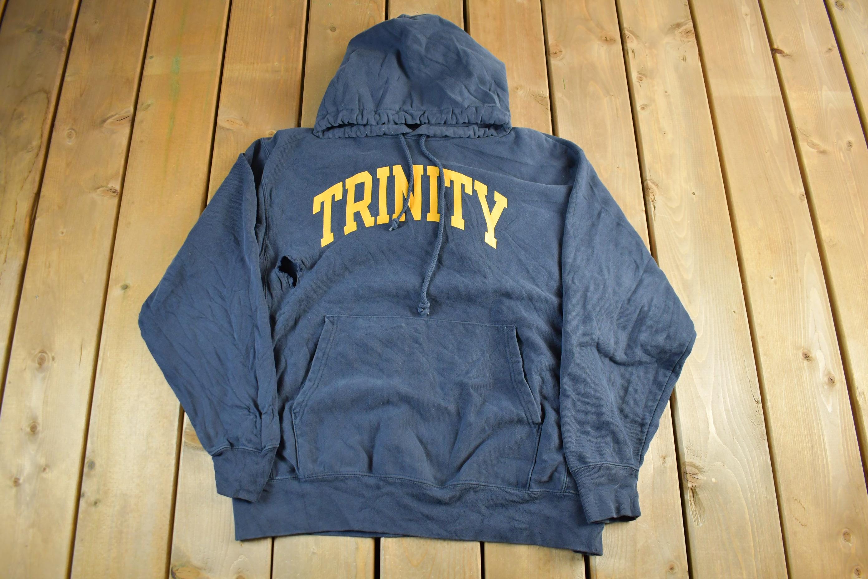 Vintage Y2K Champion Premium Reverse Weave Trinity College Hoodie Mens Large