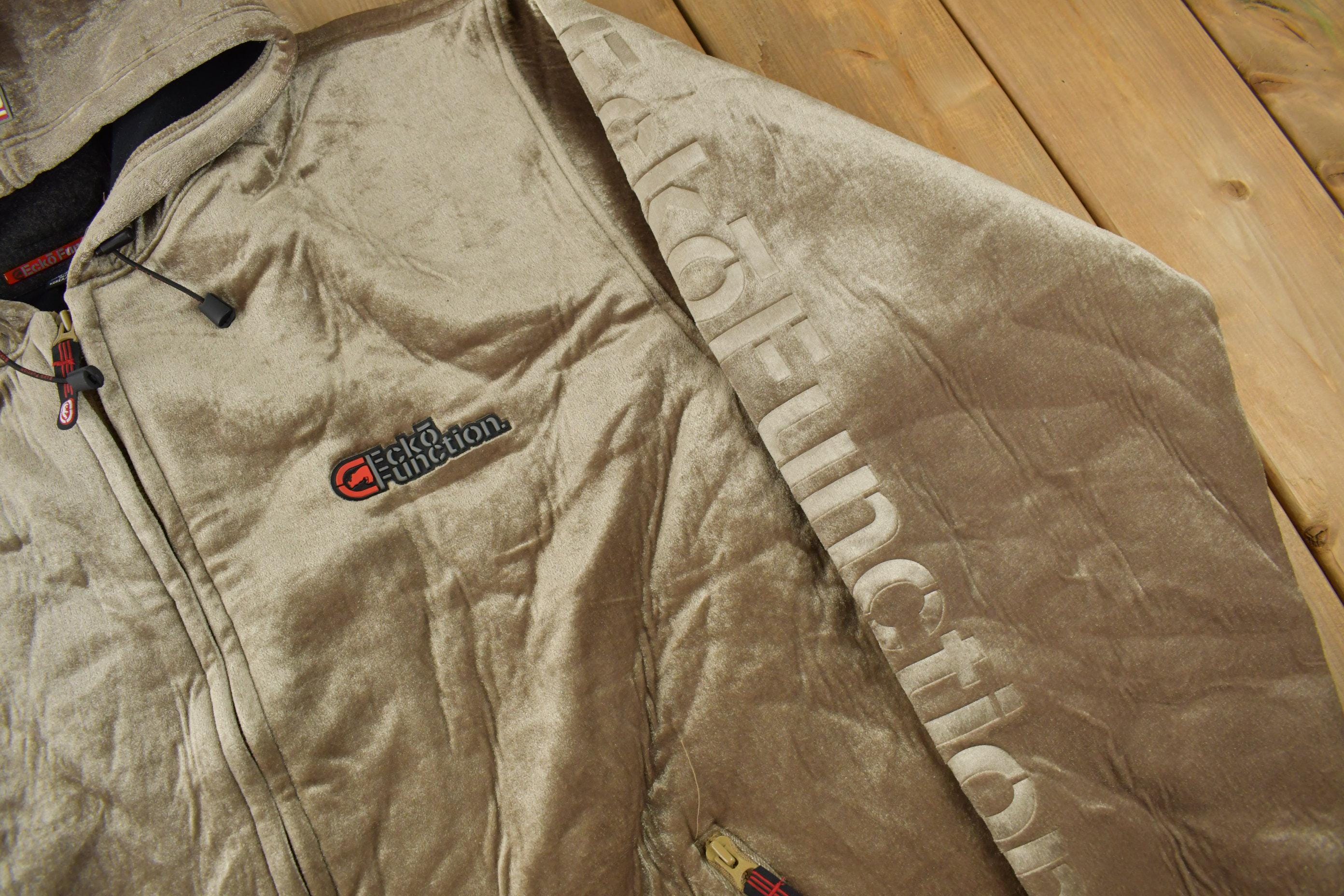 Vintage Deadstock Y2K Ecko Function Velour Hooded Jacket Size 2XL NWT