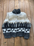 Vintage 1990s Outdoorsman Pattern Deep Pile Fleece Sweatshirt