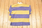 Vintage 1990s Rugby Striped Quarter Button Shirt Mens M
