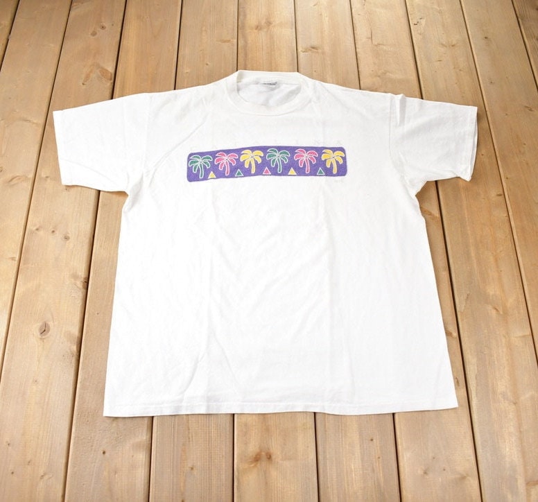 Vintage 1990s Palm Trees Souvenir T Shirt Made In USA