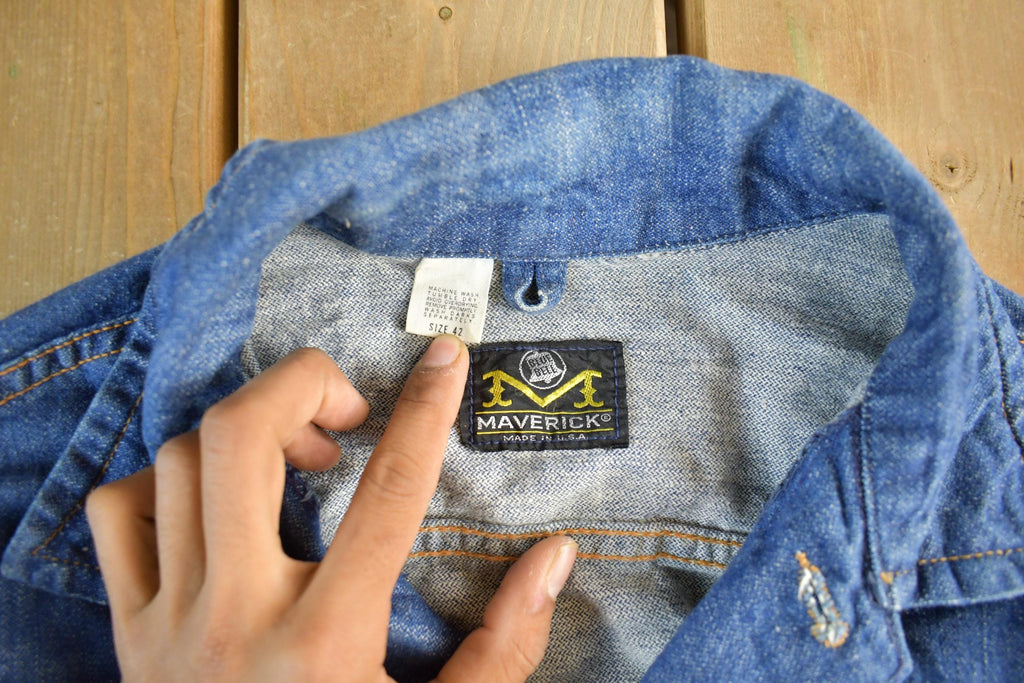 Vintage 1970s Maverick Denim Jean Trucker Jacket Men's S-M