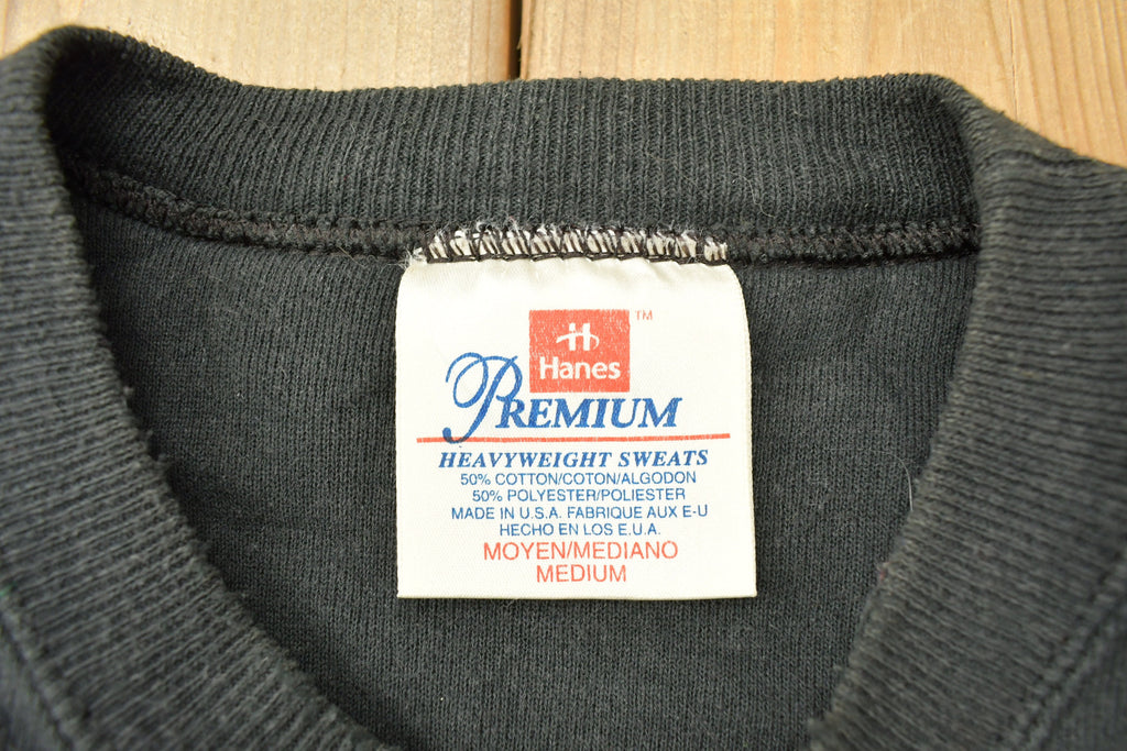 Vintage 1990s Hanes Blank Black Crewneck Sweatshirt