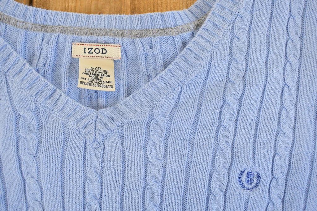 Vintage 1990s Izod Knit Crewneck Sweater Womens S  90's Abstract Pattern 3D Knitted Sweatshirt