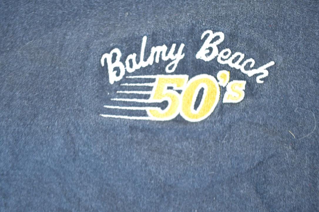 Vintage 1990s Balmy Beach 50s Crewneck Sweatshirt Mens XL