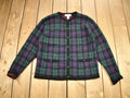 Vintage 1990s Robert Scott Plaid Knitted Cardigan Sweater