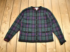 Vintage 1990s Robert Scott Plaid Knitted Cardigan Sweater