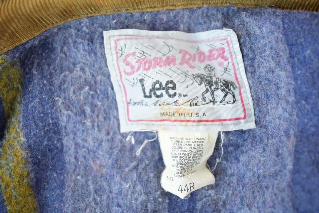 Vintage 1980s Lee Storm Rider Blanket Lined Jean Jacket Size 44R