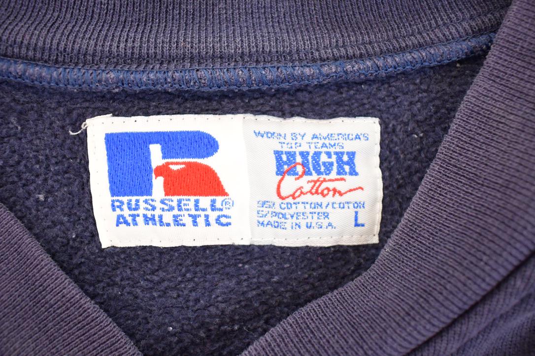 Vintage 1990s Russell Athletic High Cotton CWRU University Button Up Crewneck Sweater Men's L
