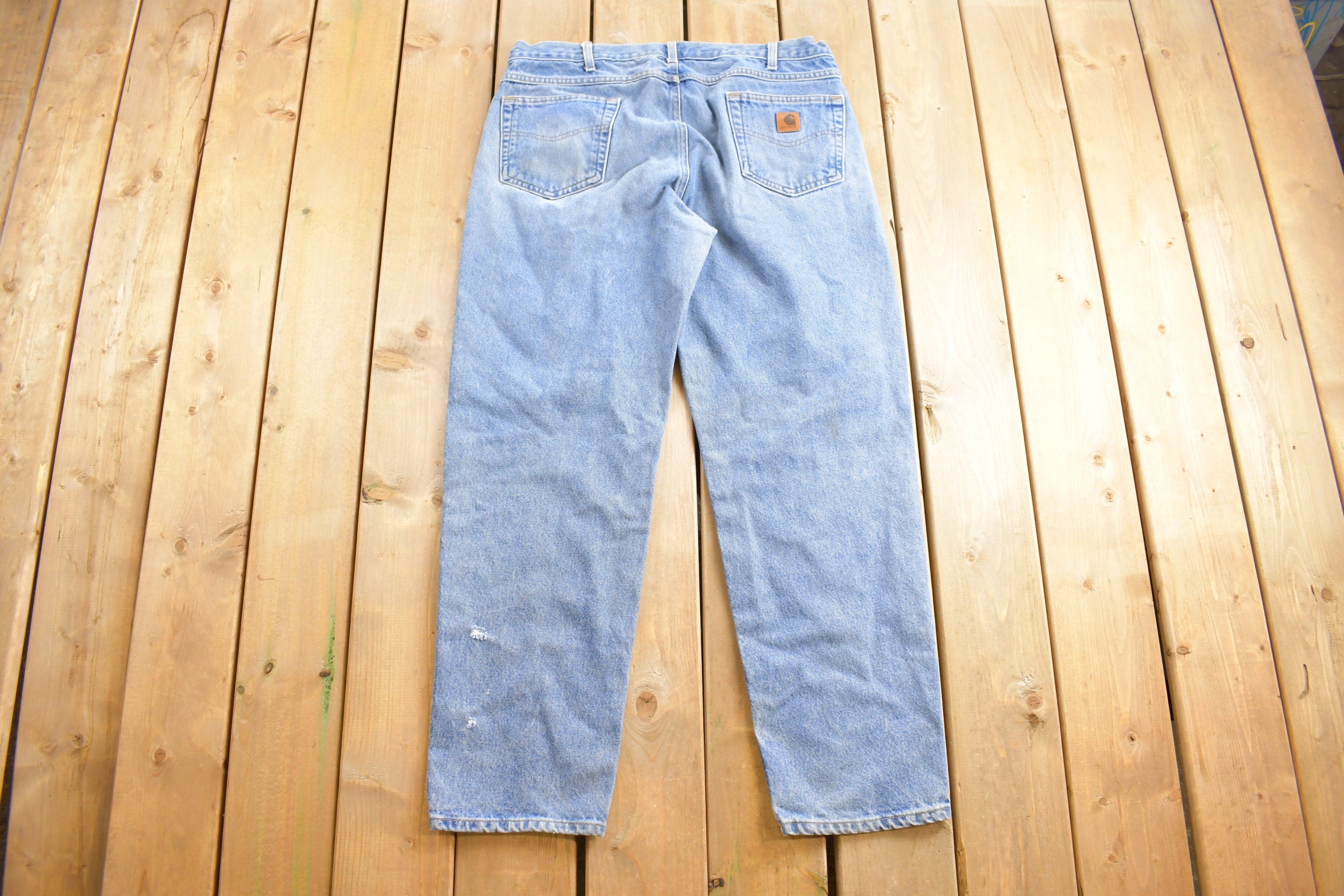 Vintage 1990s Carhartt Light Wash Jeans Size 38 x 31 90s Carhartt Jeans